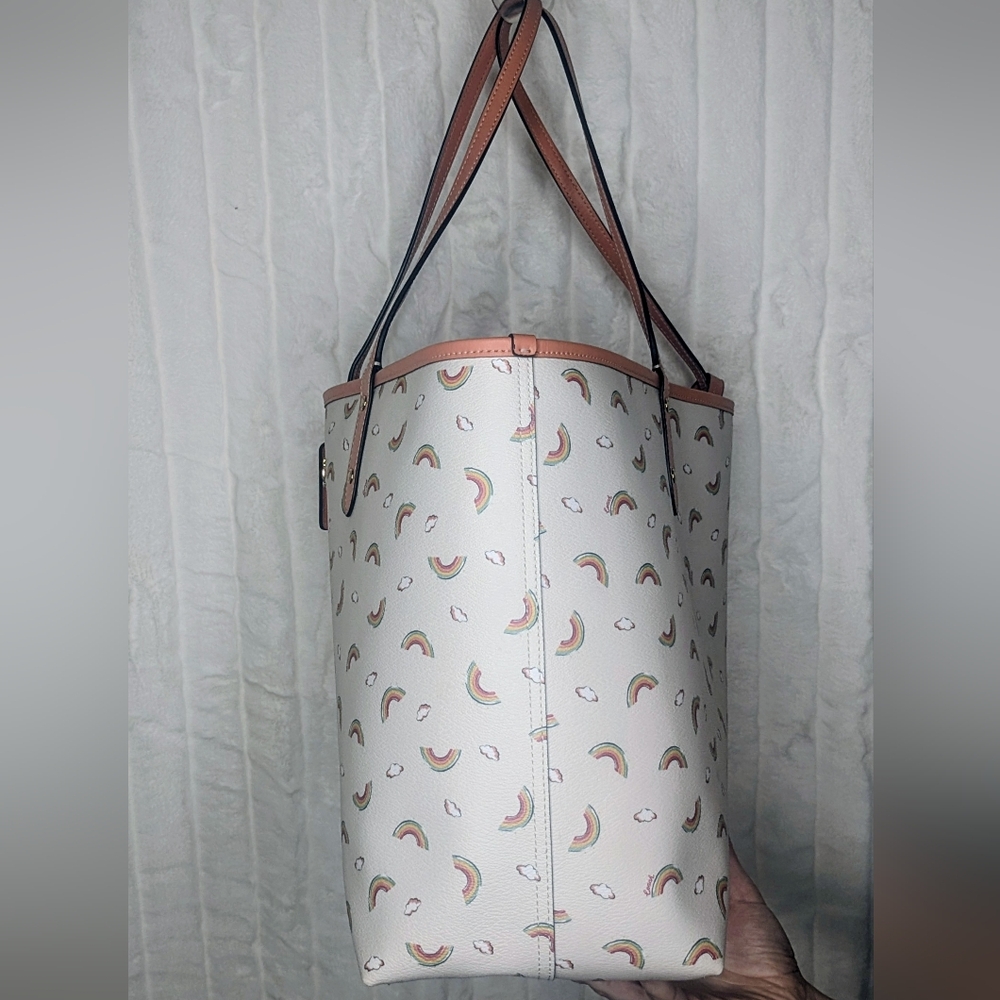 Coach Rainbow Reversible City Tote Bag With Matching Detachable Wristlet - Picture 5 of 15